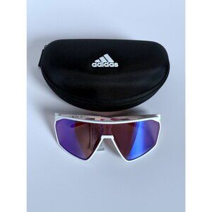 Adidas SP00733 Performance Shield Sunglasses White/Purple Frame Blue Mirror Lens